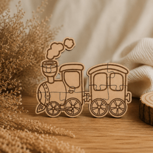 Dřevěné puzzle Mašinka pro rozvoj dítěte.