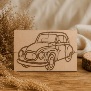 Dřevěné puzzle Autíčko pro nejmenší děti.
