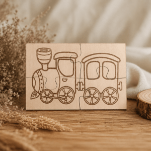 Dřevěné puzzle Vláček pro nejmenší děti.