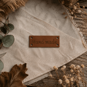 obdélníková hnědá eko nášivka Hand made