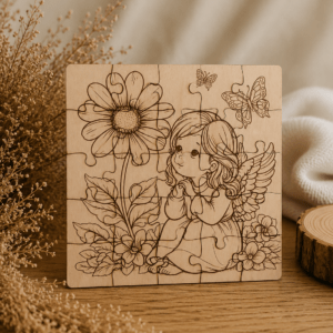 Dřevěné puzzle Andílek, skládací hra pro děti i dospělé.